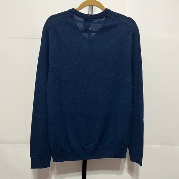 Jos A Bank NWT Sz XL Dark Wash Traveler 100% Merino Wool Sweater - Picture 4 of 7